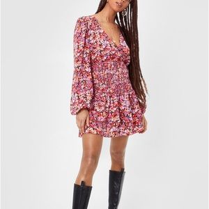 NASTY GALS FLOWER PRINT MINI DRESS - US SIZE 2 BRAND NEW WITH TAG